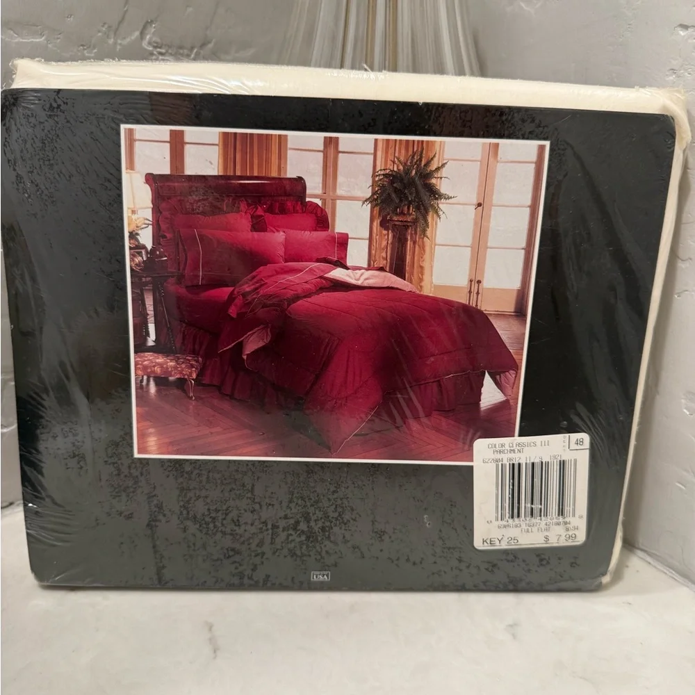Canon Classic Color Full Flat Sheet No Iron Percale 180 Thread New Deadstock